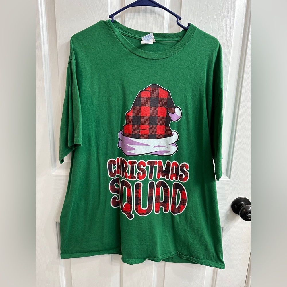 Green Christmas Squad T-Shirt perfect for holiday parties, Xmas eve!